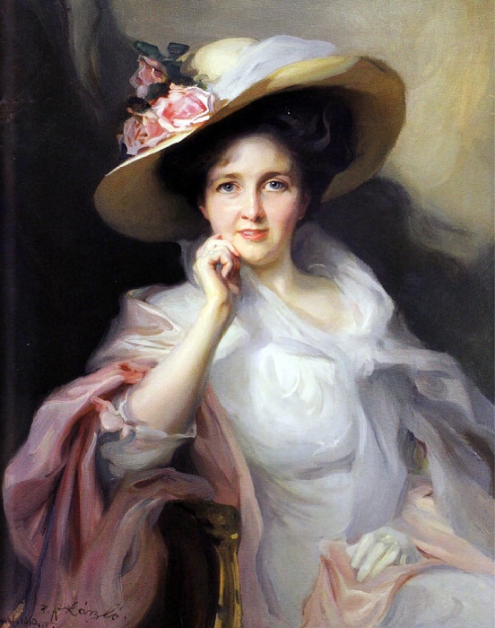 «Дама в шляпе с розами». (1903 год). Частное собрание. Автор: Филипп Алексис де Ласло.