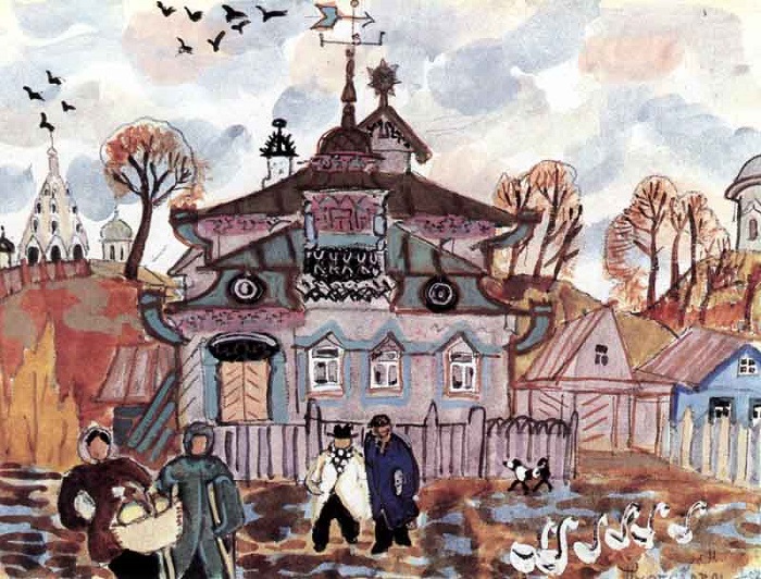  «Переславль-Залесский. Гуси», 1957. Живопись Татьяны Мавриной.