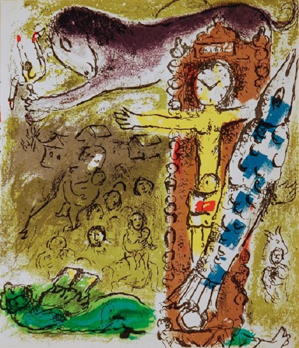  Литография Марка Шагала 1957 года «Христос как часы».