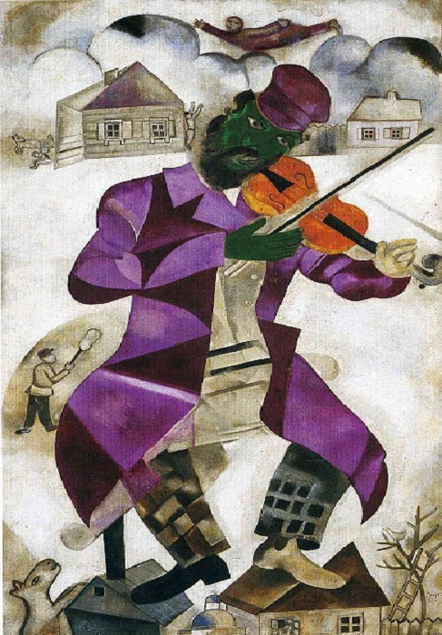 Зеленый скрипач - Марк Захарович Шагал. 1923-1924. Холст, масло.108,6 x 198 см