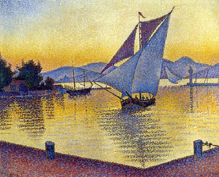 Порт на закате, Сен-Тропе, 1892. Автор: Поль Синьяк.