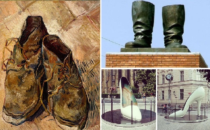 От старых изношенных башмаков Ван Гога ... до изящной женской туфельки...