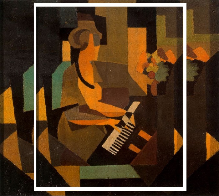 Жоржетта за пианино. (1923 год). 44 х 36.5 см. Художник: Рене Магритт.