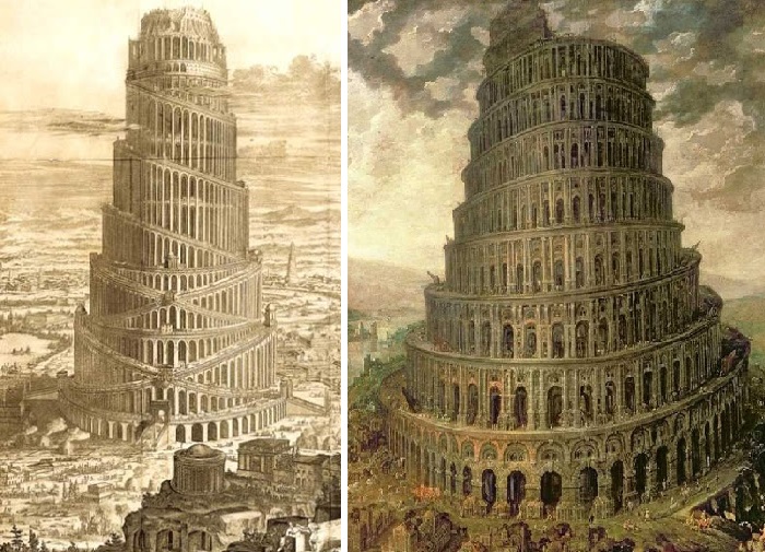 До находки в начале ХХ века развалин Вавилонской башни её изображали в виде спирали, а позже - в виде зиккуратов.