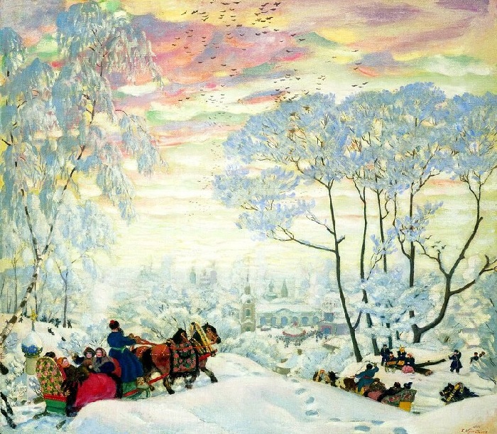 «Зима». 1916 год. Художник Б. М. Кустодиев.