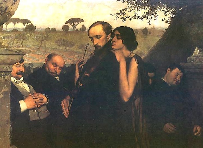  Филистимляне (Музыкант). 1904 г. Художник: Эдвард Окунь.