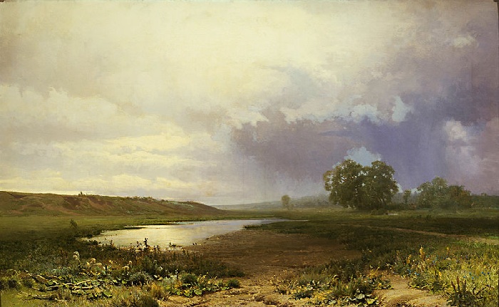 «Мокрый луг». (1872 год). Автор: Федор Васильев. /Самая известная картина живописца/.