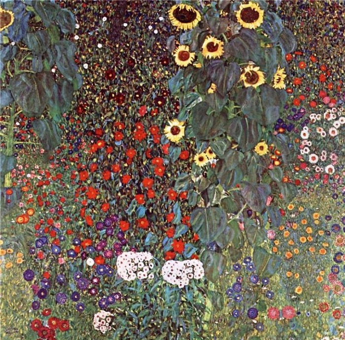 Сад с подсолнухами. (1905-1906гг).  Автор: Gustav Klimt. 