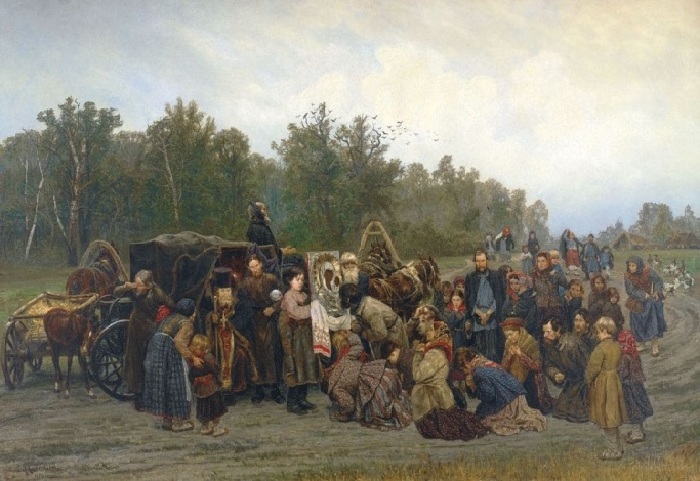  «Встреча иконы» (1878 год). Автор: К.А.Савицкий.