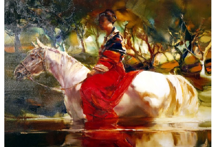 Девушка на лошади. Из цикла «Шелковый путь». Автор: Валерий Блохин.