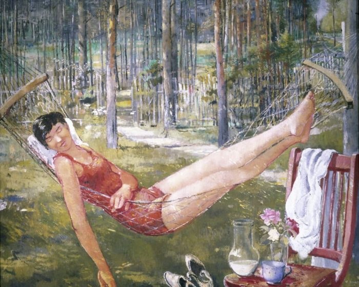 Женщина в гамаке. Автор: Юрий Пименов.