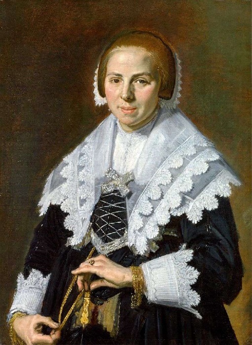 Портрет стоящей женщины с веером в левой руке. (1643 год.) Автор: Франс Хальс.