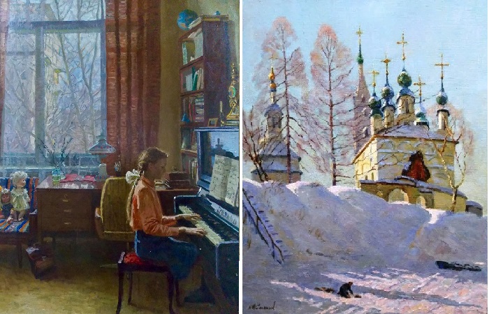 Уроки музыки. / Зимний пейзаж. Автор: Соломин Николай Николаевич.