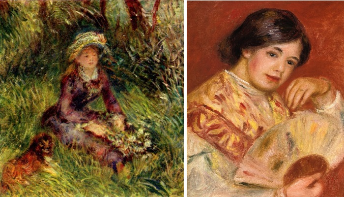 «Madame Renoir au chien», 1908 г. / Девушка с веером. (1906 г.)  