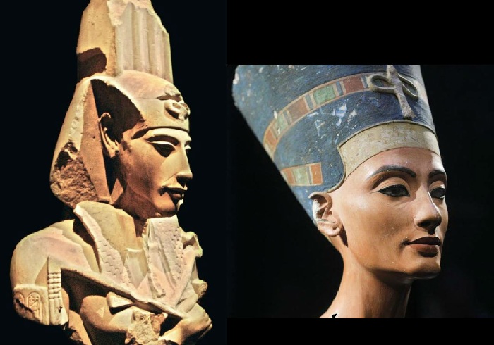 Эхнатон и Нефертити.