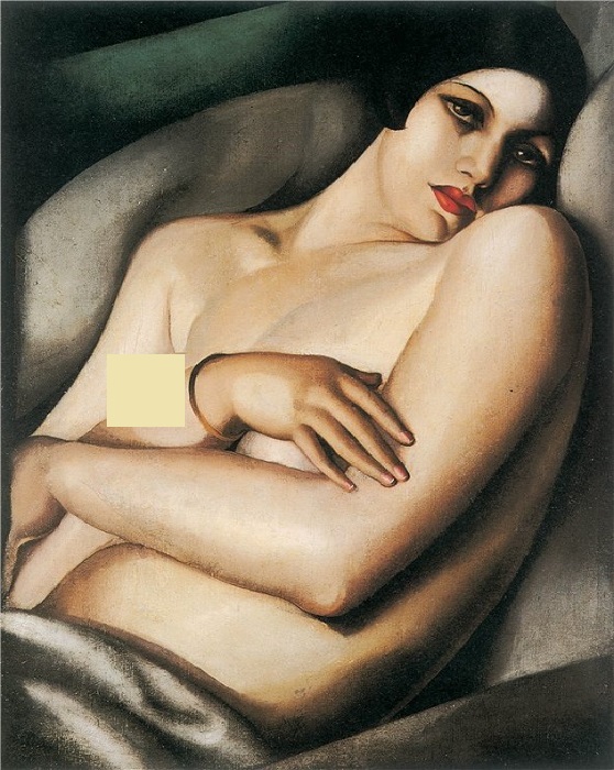 «Сон.(Рафаэла на зеленом фоне». 1927 год. Полотно продано осенью 2011 года на нью-йоркских торгах С за 8,482,500 долларов.  Автор: Тамара де Лемпицка.