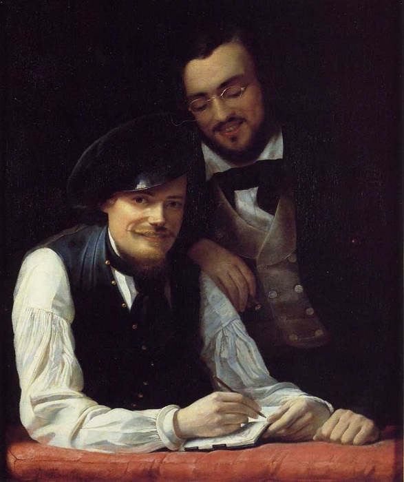 Автопортрет со своим братом Германом (1808—1891), также художником.