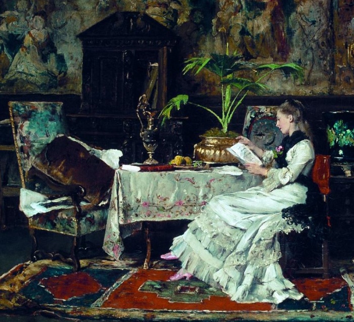 «Парижский интерьер». (1877 год). Автор: Михай Мункачи.
