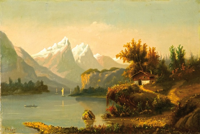 «Горное озеро», 1894 Частное собрание. Автор: Александр Беггров.