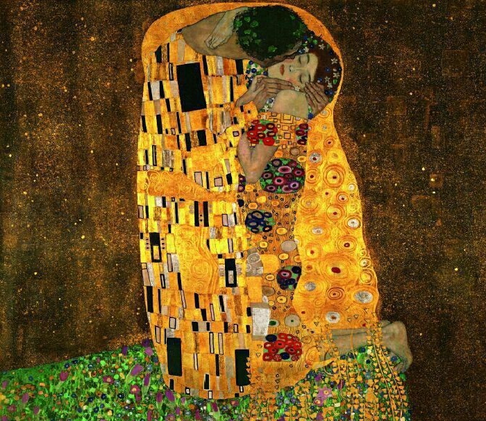 «Поцелуй». Автор: Густав Климт.
