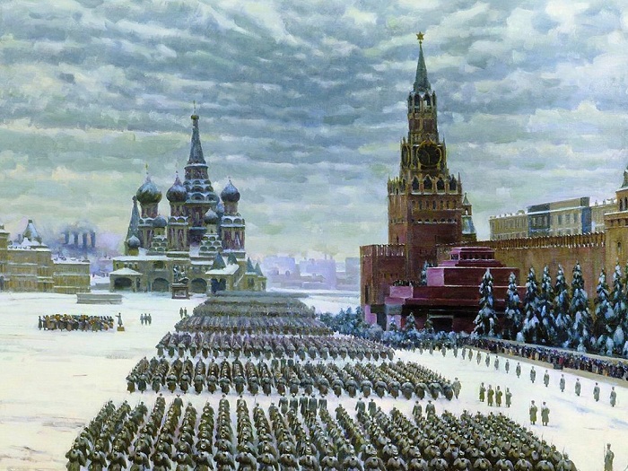 Парад на Красной площади. Автор: Константин Юон.