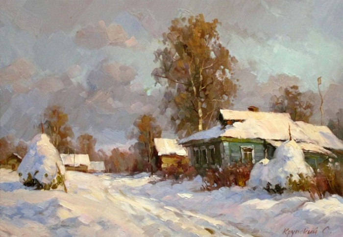 Зимние пейзажи Сергея Крупского. 