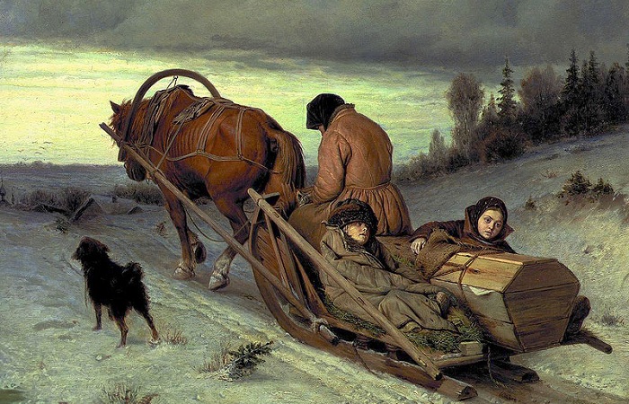 Проводы покойника. (1865). Автор: В.Перов.