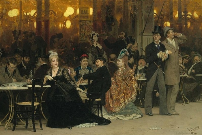 «Парижское кафе».(1875). Автор: Илья Репин.