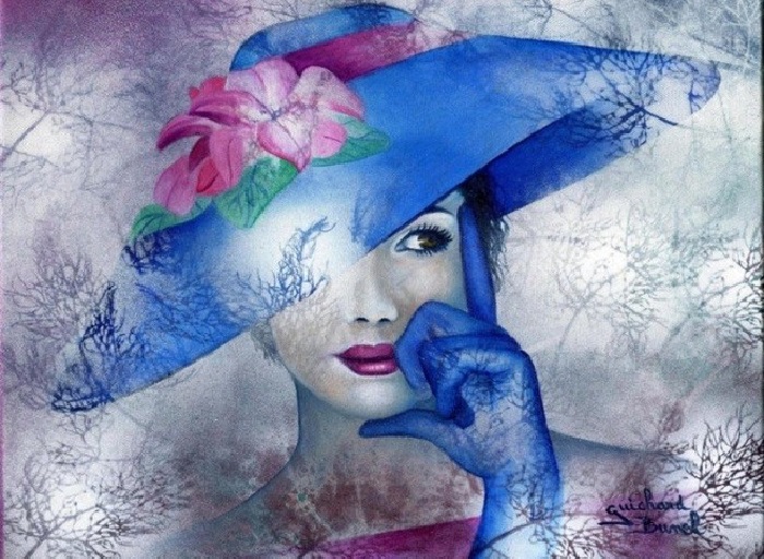 Женщина в синей шляпе. Автор: Jeannette Guichard-Bunel. | Фото: art-veranda.ru.