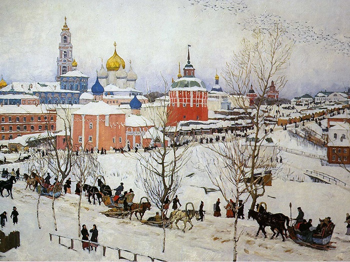 «Троицкая лавра зимой»<br>(1910 год). Автор: Константин Юон.