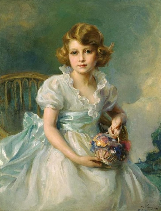 Елизавета II в возрасте 8 лет 1933 год. Автор: Филипп Алексис де Ласло. 