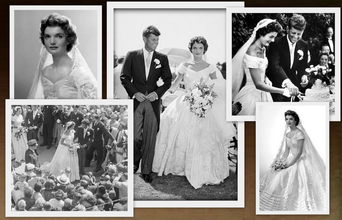 Торжественная церемония бракосочетания Жаклин Бувье и Джона Кеннеди в 1953 году.