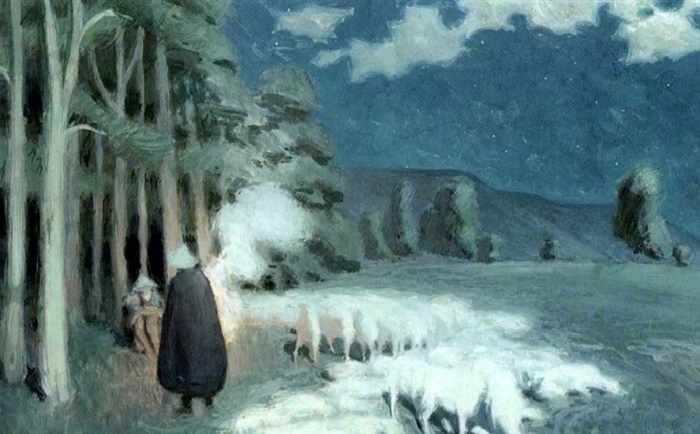 В.Э. Борисов-Мусатов. «Пастухи со стадом ночью». 1895 г. 