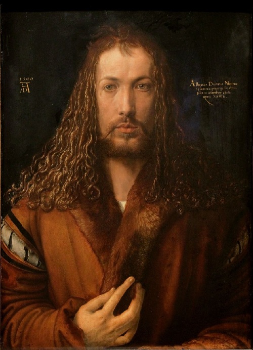 «Автопортрет в шубе в возрасте 28 лет». 1500. Автор: Альбрехт Дюрер.