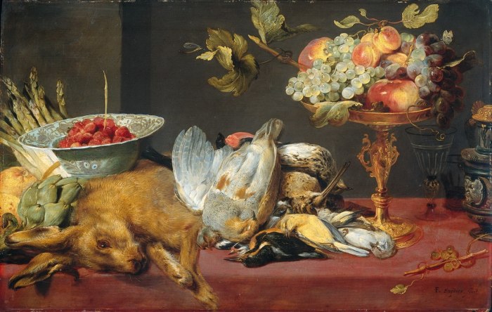«Натюрморт с битой дичью и фруктами». (1600-1657). (Амстердам, Государственный музей). Автор: Франс Снейдерс.