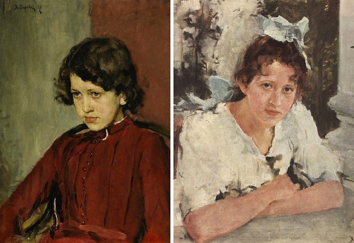 Портреты Прасковьи Мамонтовой - племянницы Савы Мамонтова в 1887 и в 1889 году. Автор: Валентин Серов. 