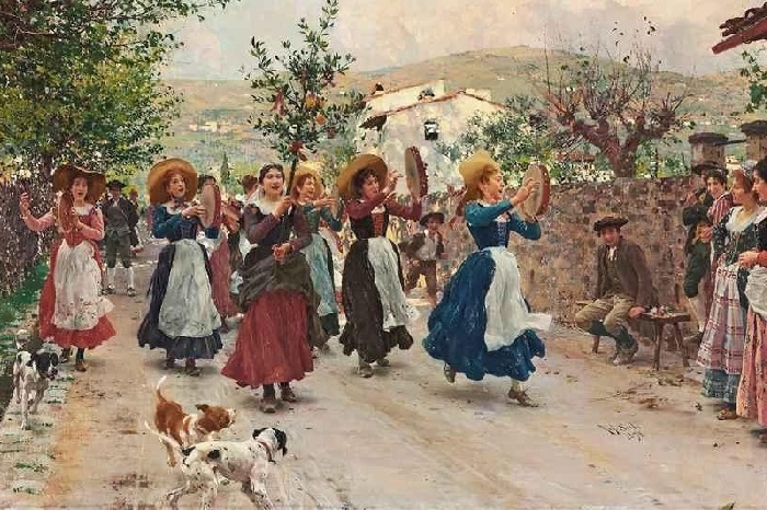 Пасхальное шествие. (1898 год). Художник: Рафаэлло Сорби.