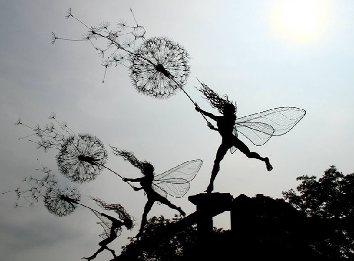 Проволочные скульптуры от Робина Уайта. | Фото: zagge.ru. 