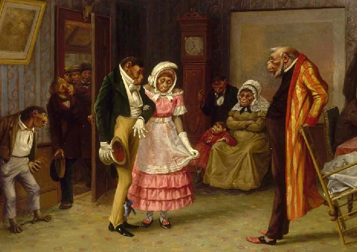 Смотрины. Холст, масло. 50х76. (1877 год). Художник: William Holbrook Beard. 