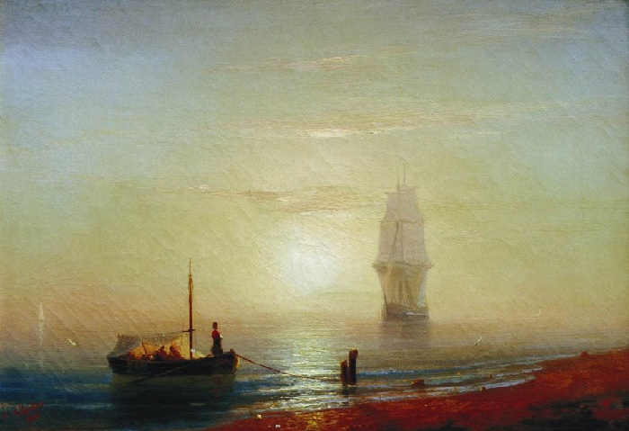  Закат на море. 1848 год.
