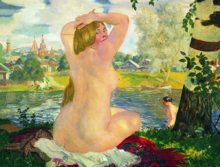 Купальщица-2. (1921). Автор: Б.М.Кустодиев.