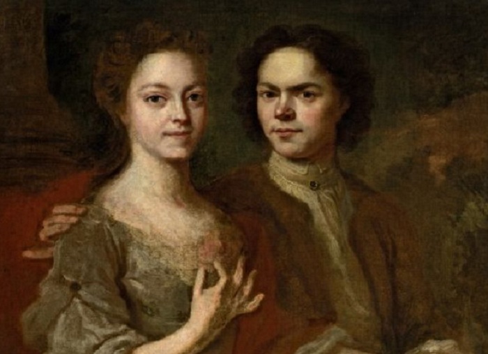  «Матвеев Андрей, первый Русский живописец, и его супруга. Писал сам художник».(1729). Автор: А.Матвеев.
