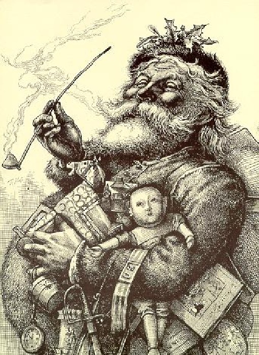 Санта-Клаус. Иллюстрация Томаса Наста к стихотворению Клемента Мура. 