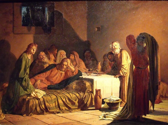 «Тайная вечеря».  (1863). Автор: Николай Ге.