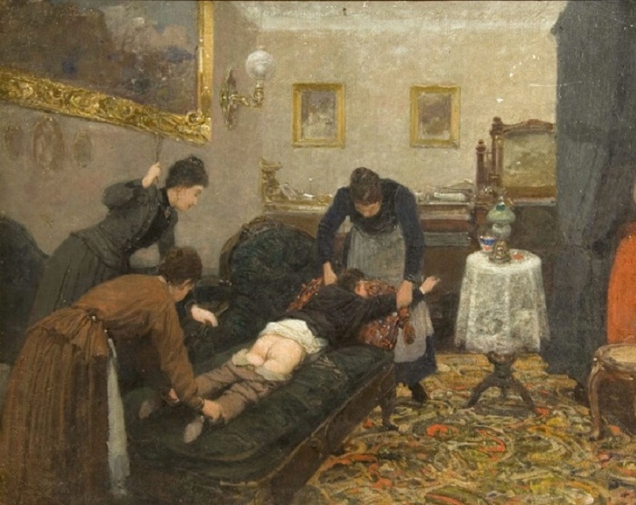 Павел Ковалевский.«Порка». 1880 г.