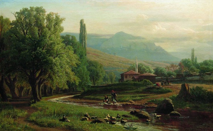 Крымский  летний пейзаж. (1870 год). Автор: Владимир Орловский.