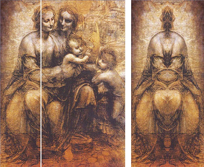 Зеркальный код Леонардо да Винчи «Святая Анна с Мадонной и младенцем Иисусом».