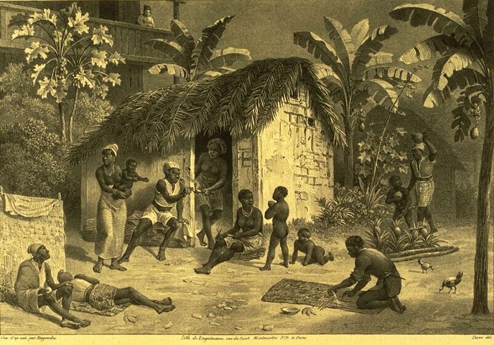 У входа в жилище рабов (Бразилия, 1830-е годы)