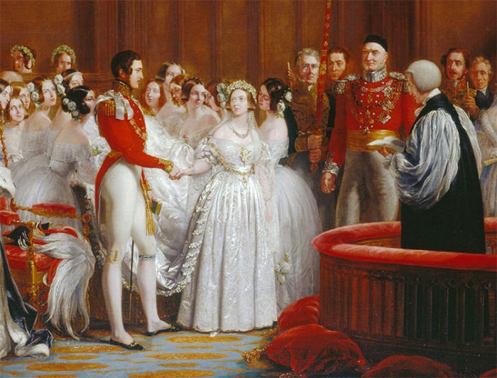 10 февраля 1840 года. Церемония бракосочетания королевы Виктории и принца Альберта во Дворце Сент - Джеймс