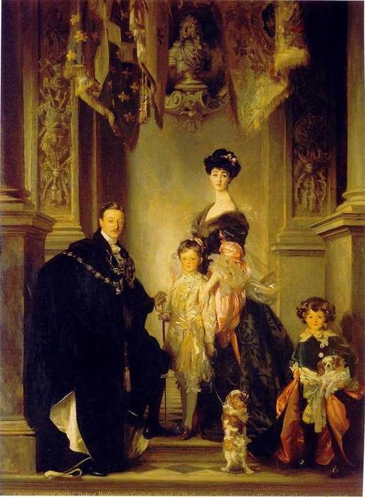 Портрет семьи герцога Мальборо на фоне интерьера дворца Бленхейм. Художник Джон Сингер Сарджент